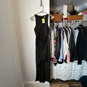 Cutout Black Sleeveless Dress